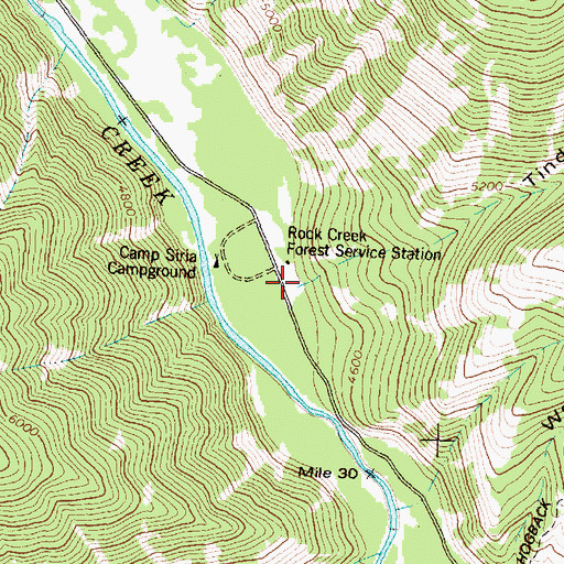 Topographic Map of Rock Creek Cabin, MT