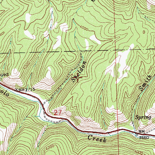 Topographic Map of Sheldon, MT
