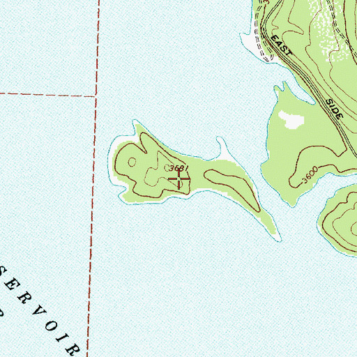 Topographic Map of Kelly Island, MT