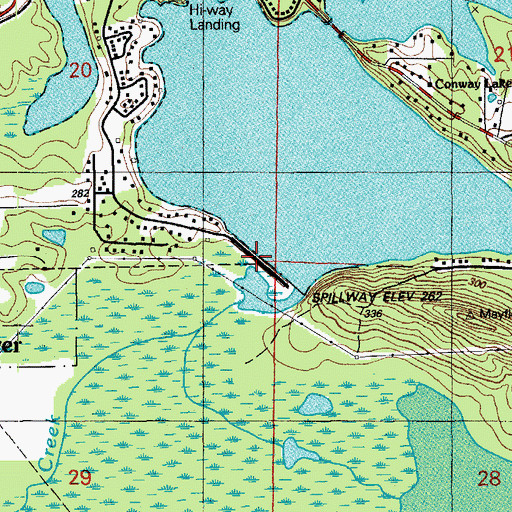 Topographic Map of Lake Conway Dam, AR