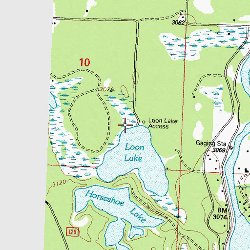 Topographic Map of Loon Lake Access, MT