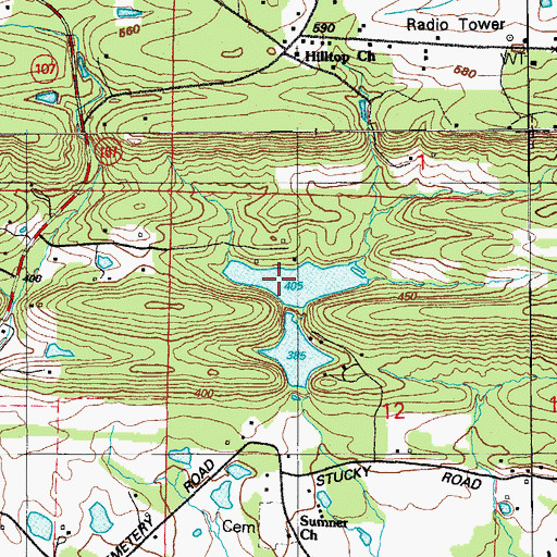 Topographic Map of Laman Lake Dam, AR