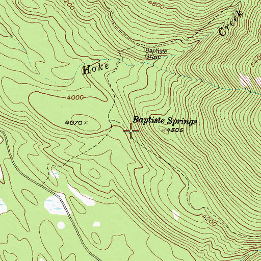 Topographic Map of Baptiste Springs, MT