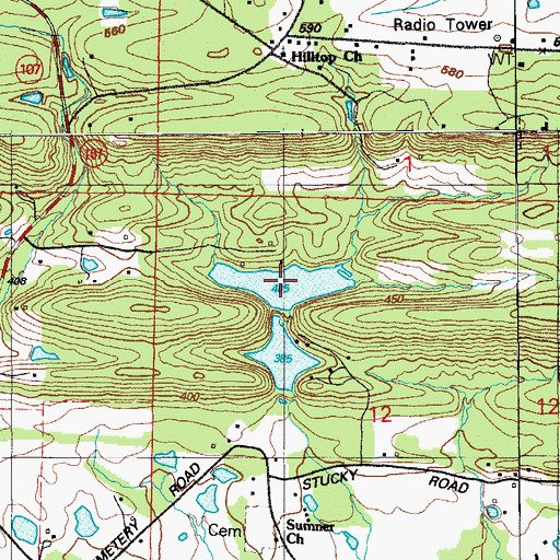 Topographic Map of Laman Lake, AR