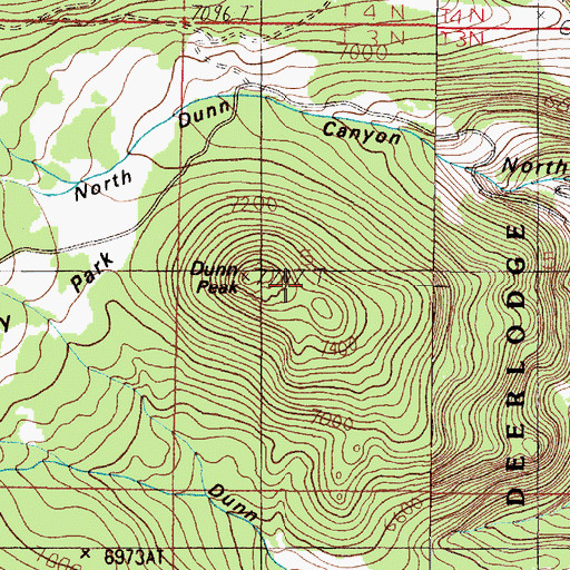 Topographic Map of Dunn Peak, MT