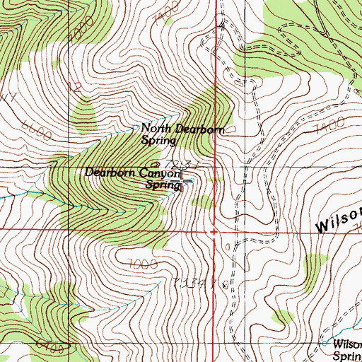 Topographic Map of Dearborn Canyon Spring, MT