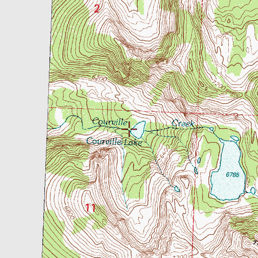 Topographic Map of Courville Lake, MT