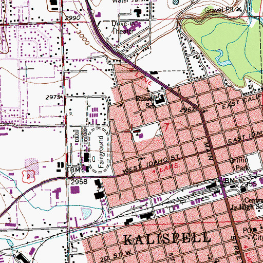 Topographic Map of Trinity Lutheran School, MT