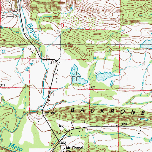 Topographic Map of Jackson Lake, AR