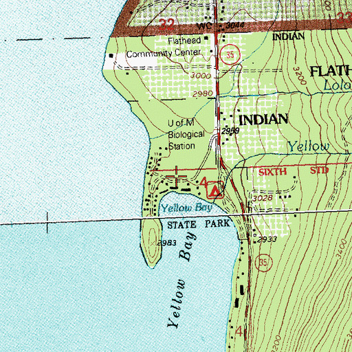 Topographic Map of University of Montana Biological Station, MT