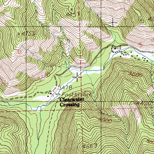 Topographic Map of Clearwater Crossing Campground, MT