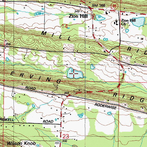 Topographic Map of Faulkner Lake, AR