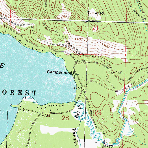 Topographic Map of Placid Lake Recreation Site, MT