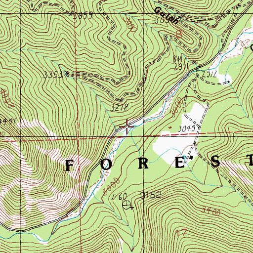 Topographic Map of Curran Gulch, MT