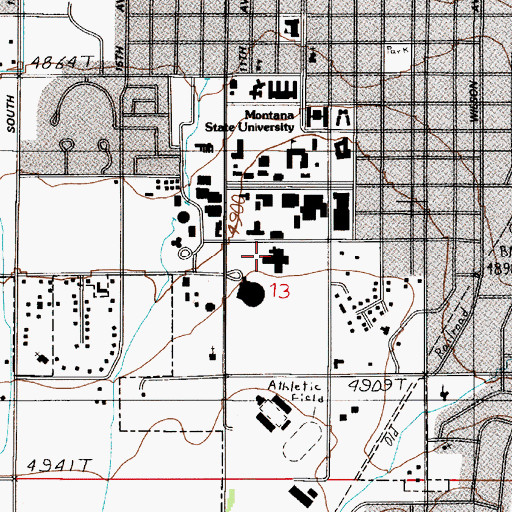 Topographic Map of Museum of the Rockies, MT