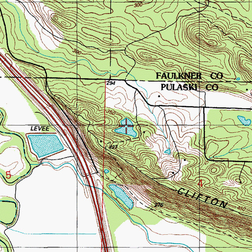 Topographic Map of L D Rogers Lake, AR