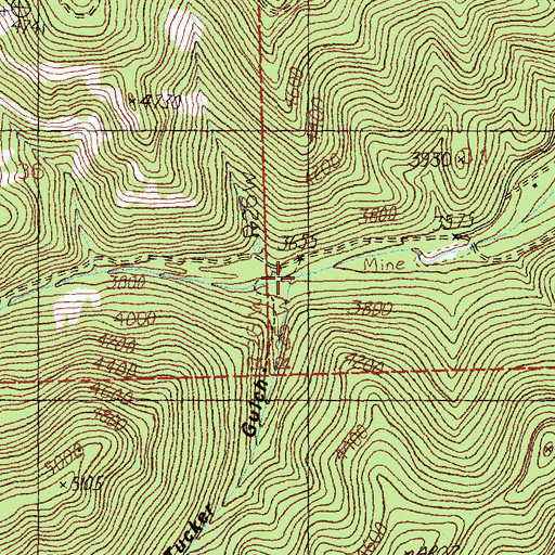 Topographic Map of Joe Doris Mine, MT
