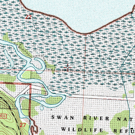 Topographic Map of Swan River National Wildlife Refuge, MT