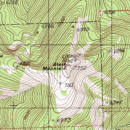 Topographic Map of Stark Mountain Lookout, MT