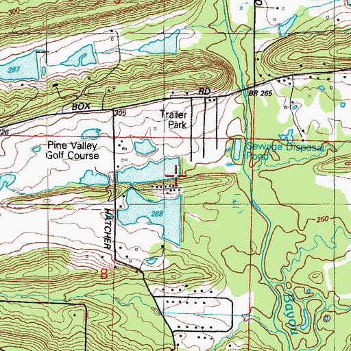 Topographic Map of Hatcher Lake Number One Dam, AR