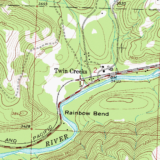 Topographic Map of Twin Creek Camp, MT