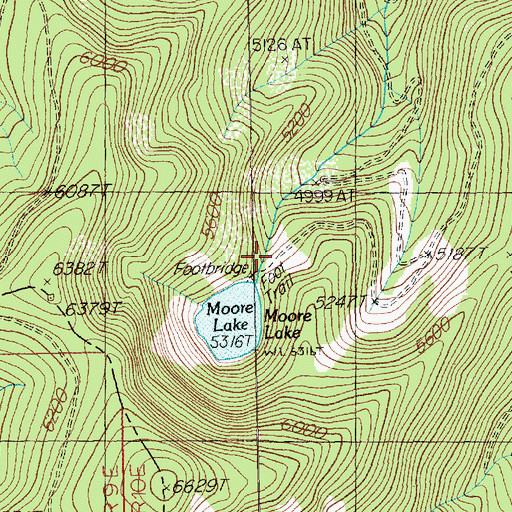 Topographic Map of Moore Lake Recreation Site, MT