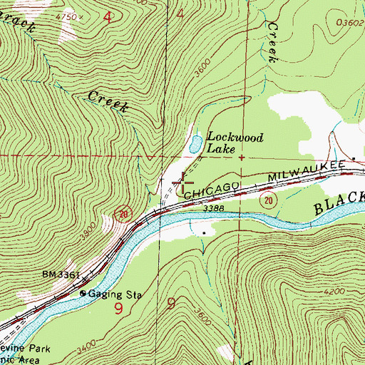 Topographic Map of Lockwood, MT