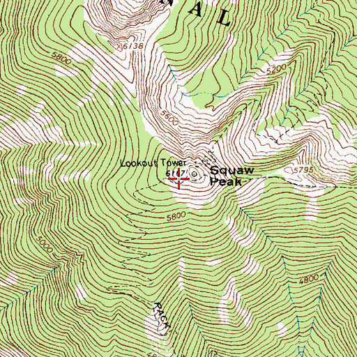 Topographic Map of Star Peak Lookout Station, MT