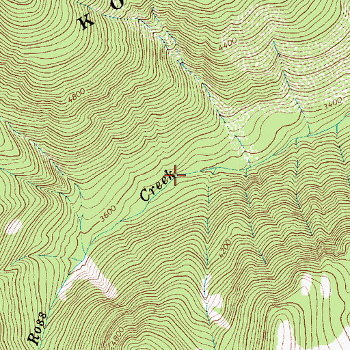 Topographic Map of Ross Creek Pack Trail, MT