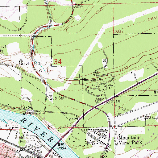 Topographic Map of Libby Ranger Station, MT