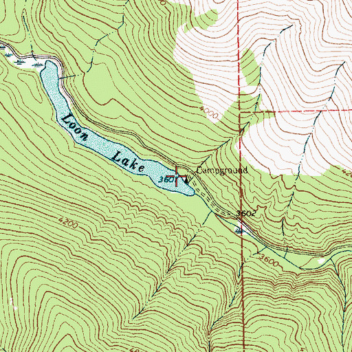 Topographic Map of Loon Lake Recreation Site, MT