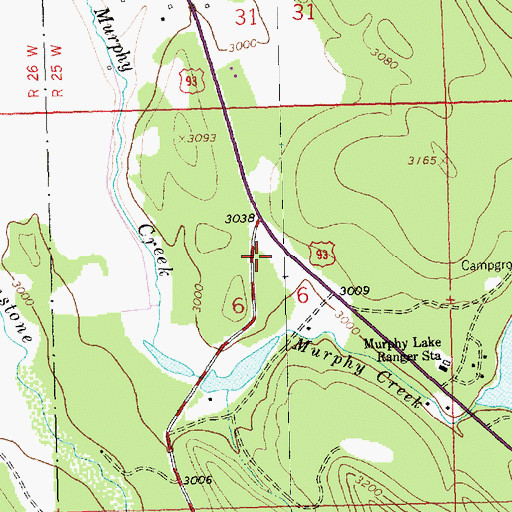 Topographic Map of Ant Flat Ranger Station, MT