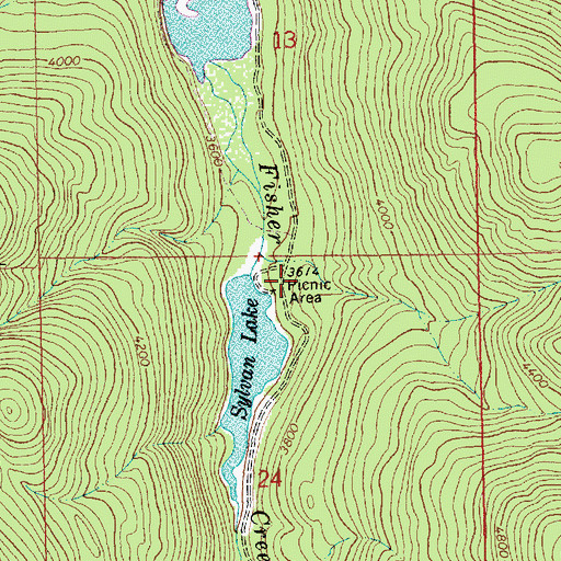 Topographic Map of Sylvan Lake Recreation Site, MT