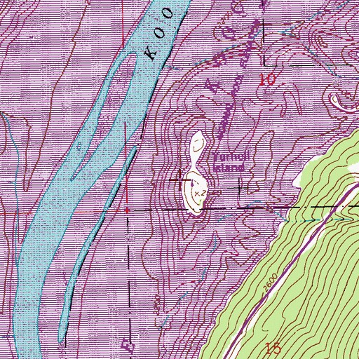 Topographic Map of Yarnell Island Campground, MT