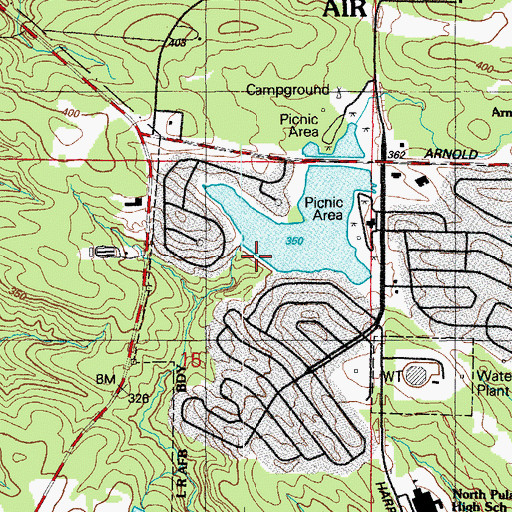 Topographic Map of Thomas Lake Dam, AR