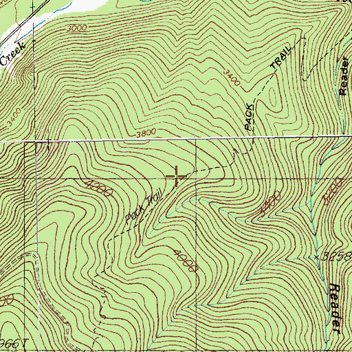 Topographic Map of Reader Gulch Pack Trail, MT