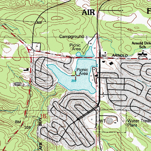 Topographic Map of Thomas Lake, AR