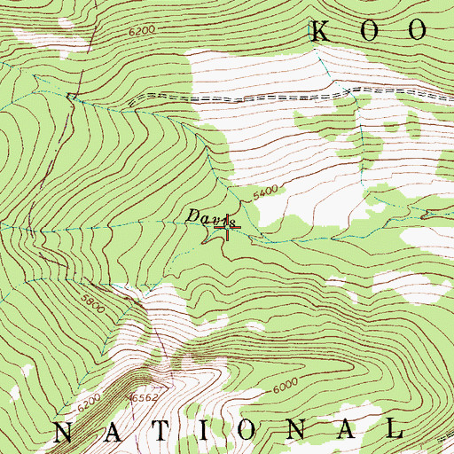 Topographic Map of Davis Creek Snow Gage, MT