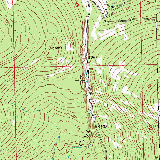 Topographic Map of Tenmile Talus Slope, MT