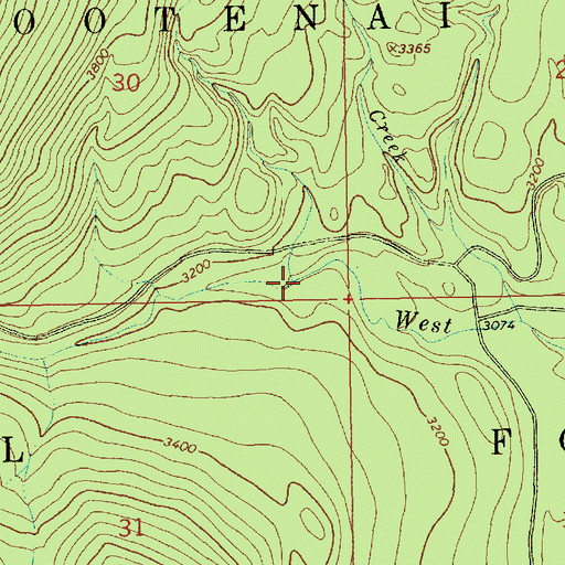 Topographic Map of Lower Falls, MT