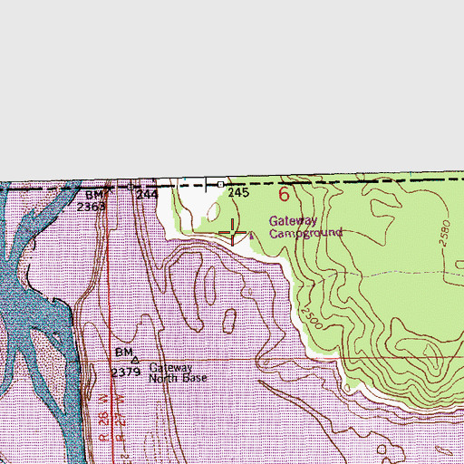 Topographic Map of Gateway Campground, MT