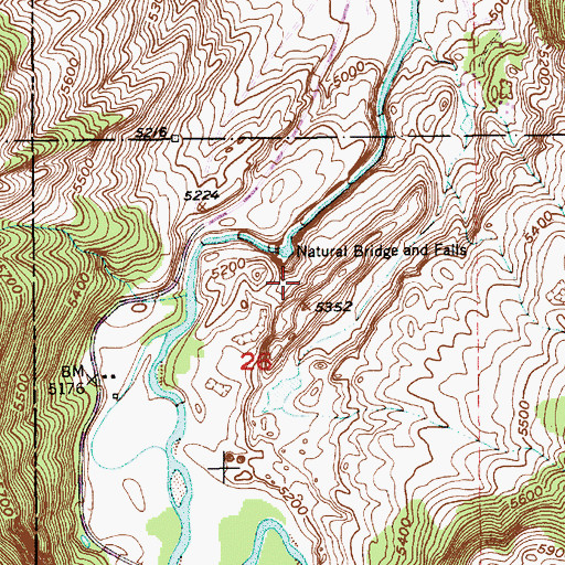 Topographic Map of Natural Bridge Point of Interest, MT