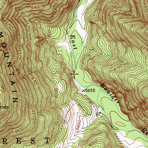 Topographic Map of East Boulder Campground, MT