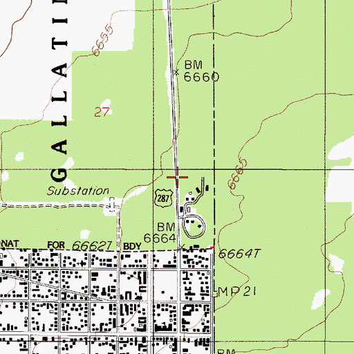 Topographic Map of West Yellowstone District Ranger Office, MT
