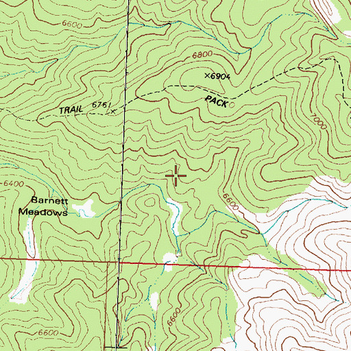 Topographic Map of Barnett Meadows, MT