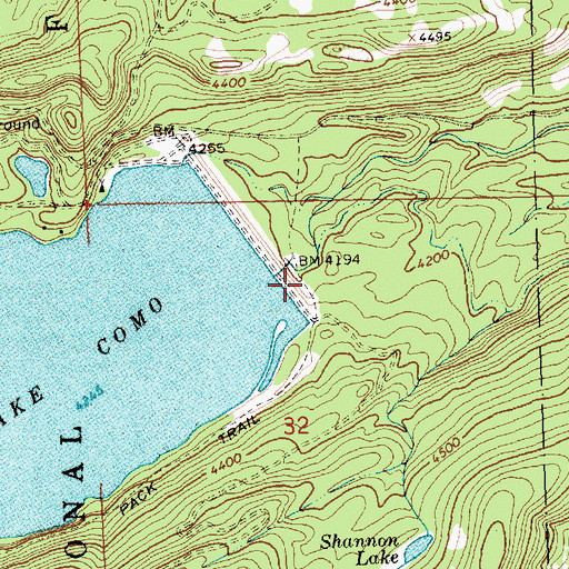 Topographic Map of Rock Creek Trailhead, MT