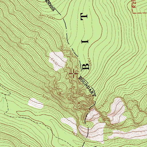 Topographic Map of Bear Creek Overlook Point of Interest, MT