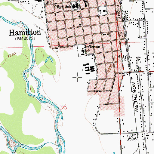 Topographic Map of Rocky Mountain Laboratory, MT