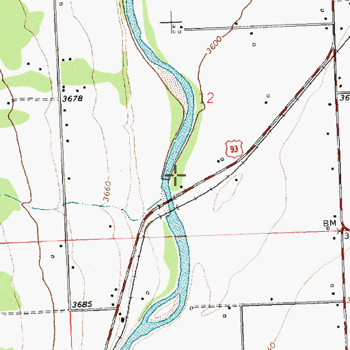 Topographic Map of Anglers Roost Campground, MT
