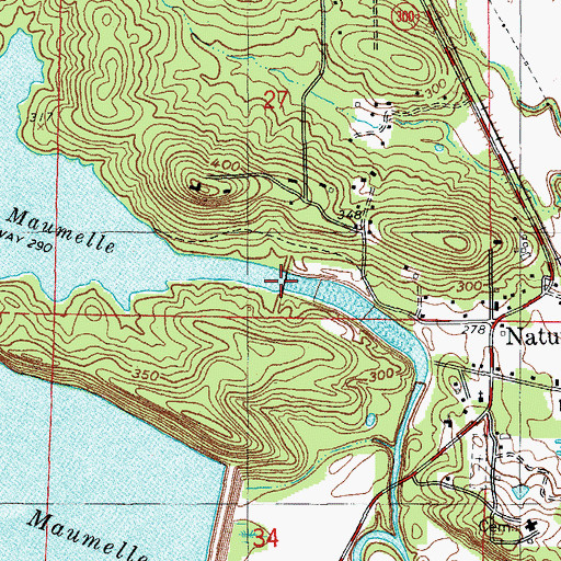 Topographic Map of Lake Maumelle Dam, AR